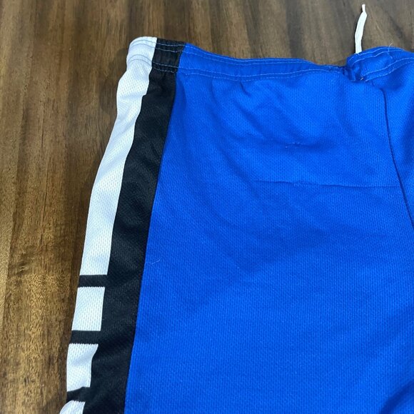Mens ENCX Performance Athletic Shorts XL Blue W/ Black & White Side Stripes Draw - Picture 4 of 4
